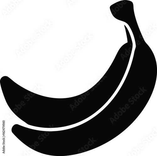 Vector illustration of bananas silhouette isolated