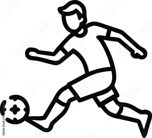 Dynamic Soccer Player in Action, Kicking the Ball