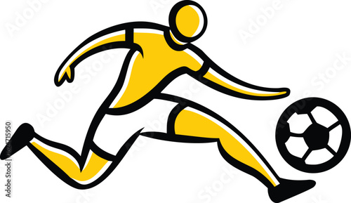 Dynamic Soccer Player in Action with Ball
