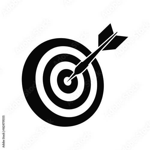Dartboard with dart hitting the bullseye