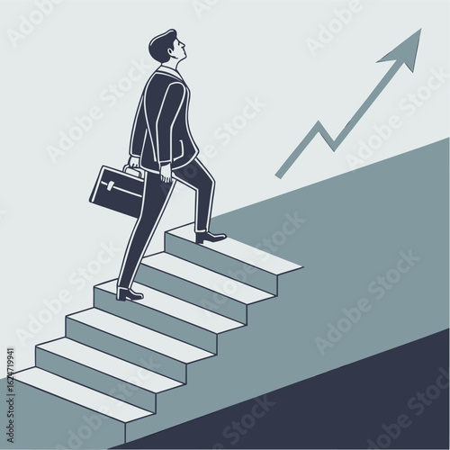 businessman on stairs