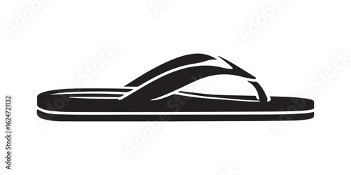 Summer Beach Flip Flop Sandal Silhouette Icon Design