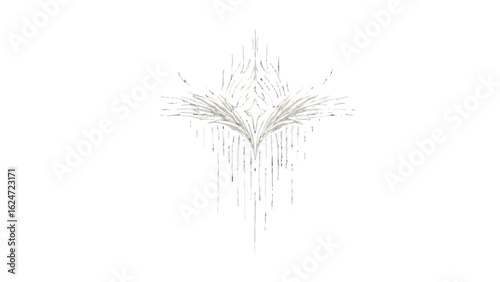 White cybersigilism artwork on black, abstract texture for tattoo design, branding.