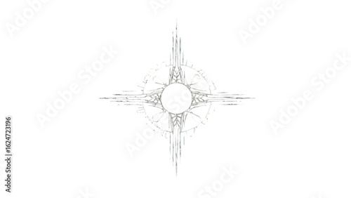 White outlined pattern on black creates a design element for tattoo art, or creative social media backgrounds.