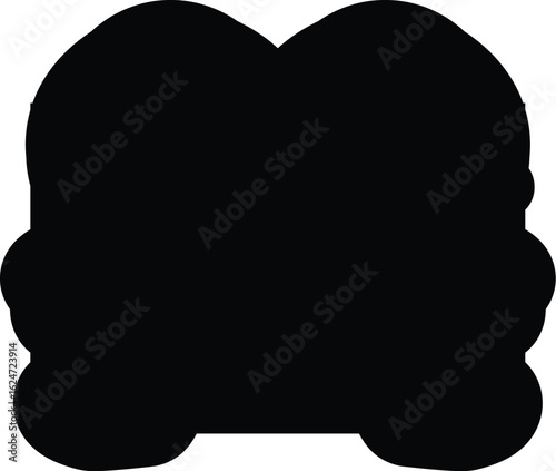 Coloring Book Silhouette of two identical carriages with canopy and round wheels against a white background vector