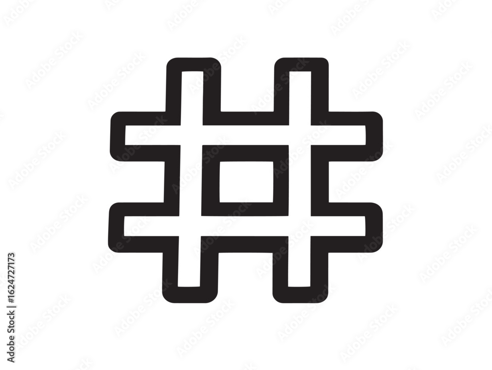 Obraz premium Elegant Minimal Hashtag Symbol with Modern Vector Design