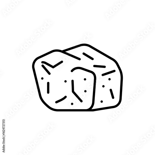 Thin Outline Icon of Dry Ice Symbol