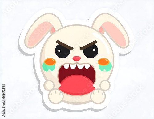 Angry cartoon rabbit sticker (1)