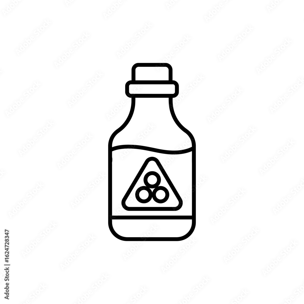 Outline Icon of Strong Acid Chemical Bottle Outline Icon of Strong Acid Chemical Bottle
