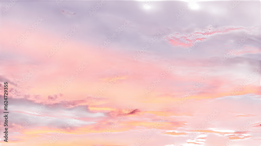 Fototapeta premium Soft pink and orange hues in the sky during sunset