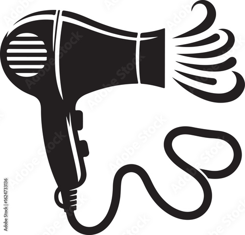 Hair dryer glyph icon barbershop icon design vector illustration
