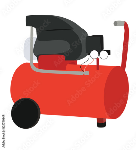 Oil less air compressor. illustrations of pneumatic equipment for construction works.