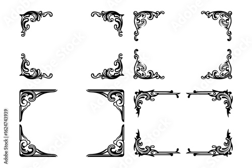 Classic frame border carving ornament vintage medieval