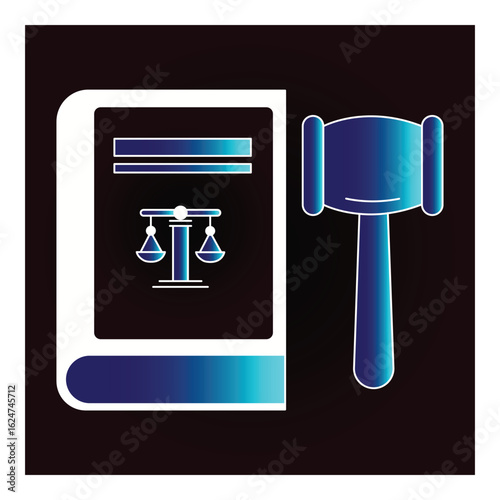 Courtroom and Legal Services Vector Flat Icon