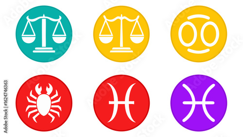 Collection of zodiac symbols and astrology icons