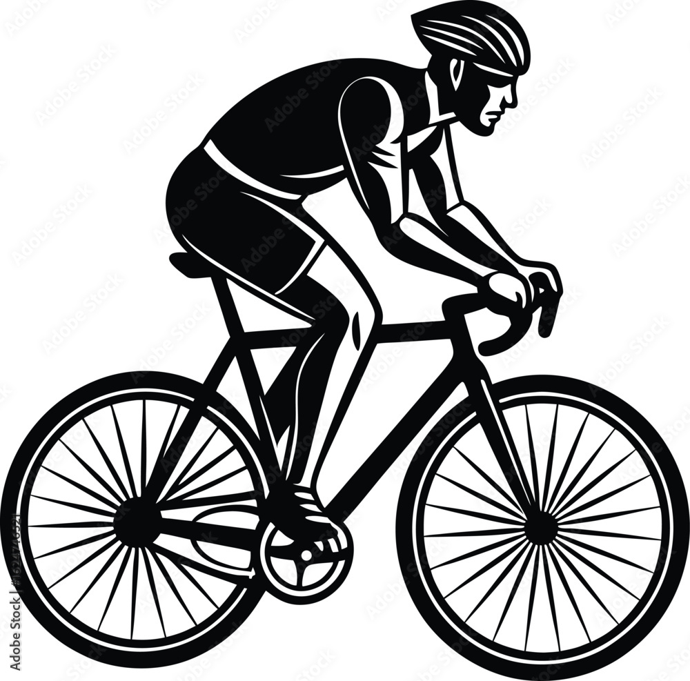 Obraz premium silhouette of a woman riding a bicycle