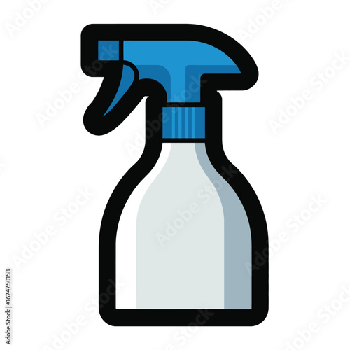 Blue trigger spray bottle for cleaning and disinfection