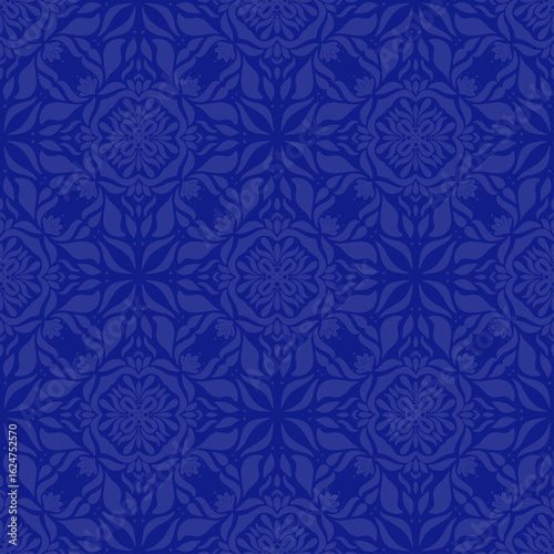 Beautiful seamless blue flowers