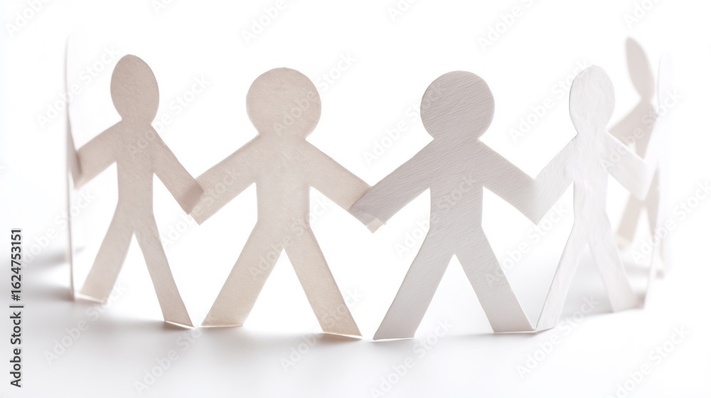 Paper Cutout People Holding Hands: Symbolizing Unity, Connection and Collaboration Paper Cutout People Holding Hands: Symbolizing Unity, Connection and Collaboration