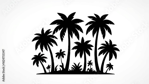 Wallpaper Mural Palm Trees Silhouette Isolated on White

 Torontodigital.ca
