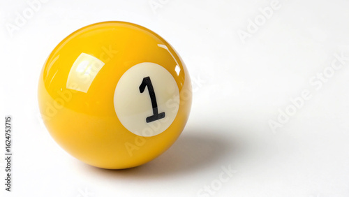pool ball number one on transparent background 