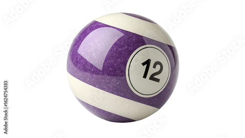pool ball number twelve on transparent background 