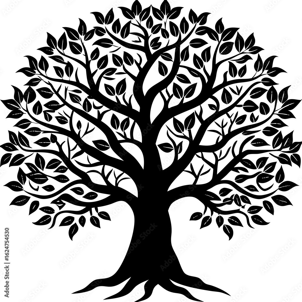 Obraz premium Minimal Tree Silhouette Vector