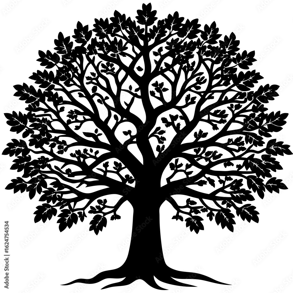 Fototapeta premium Minimal Tree Silhouette Vector