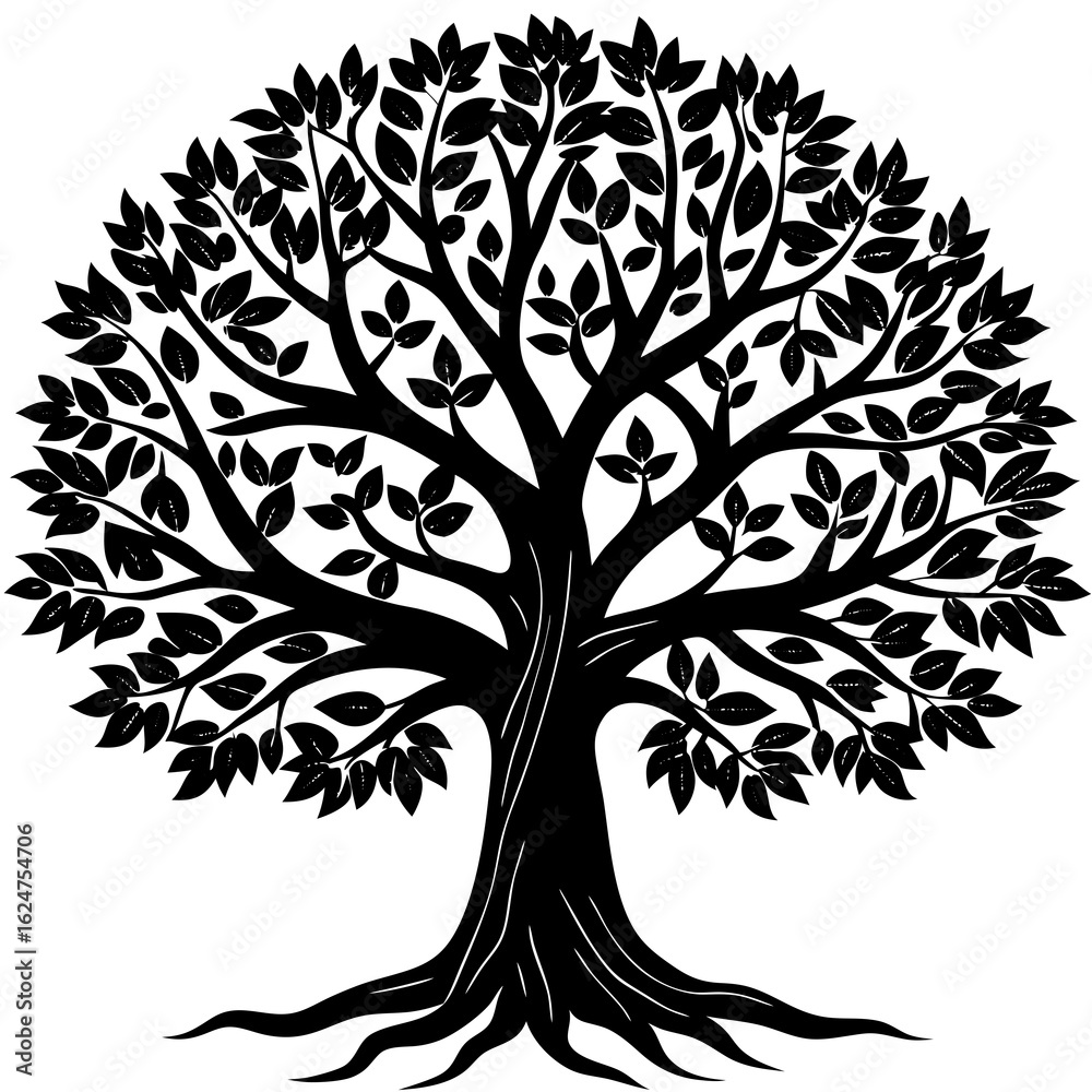 Obraz premium Minimal Tree Silhouette Vector