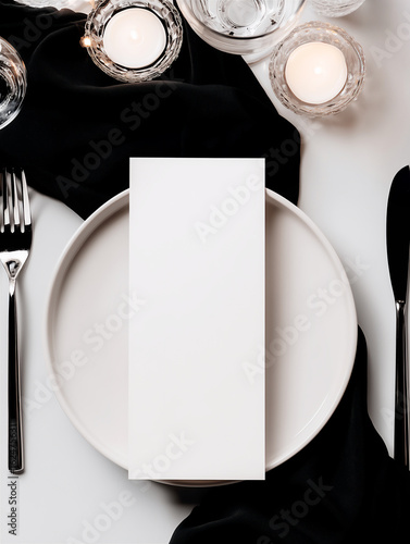 4.25x9 Menu Card Mockup with Table Setting