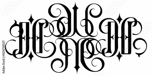 Decorative calligraphy design vector illustration ornate lettering vintage style graphic art element flourish vector illustration