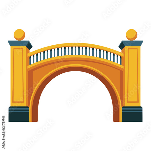 Ornate yellow archway with blue and black accents