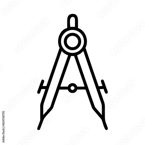 Compass drawing tool icon vector illustration for geometry math engineering and architecture design work