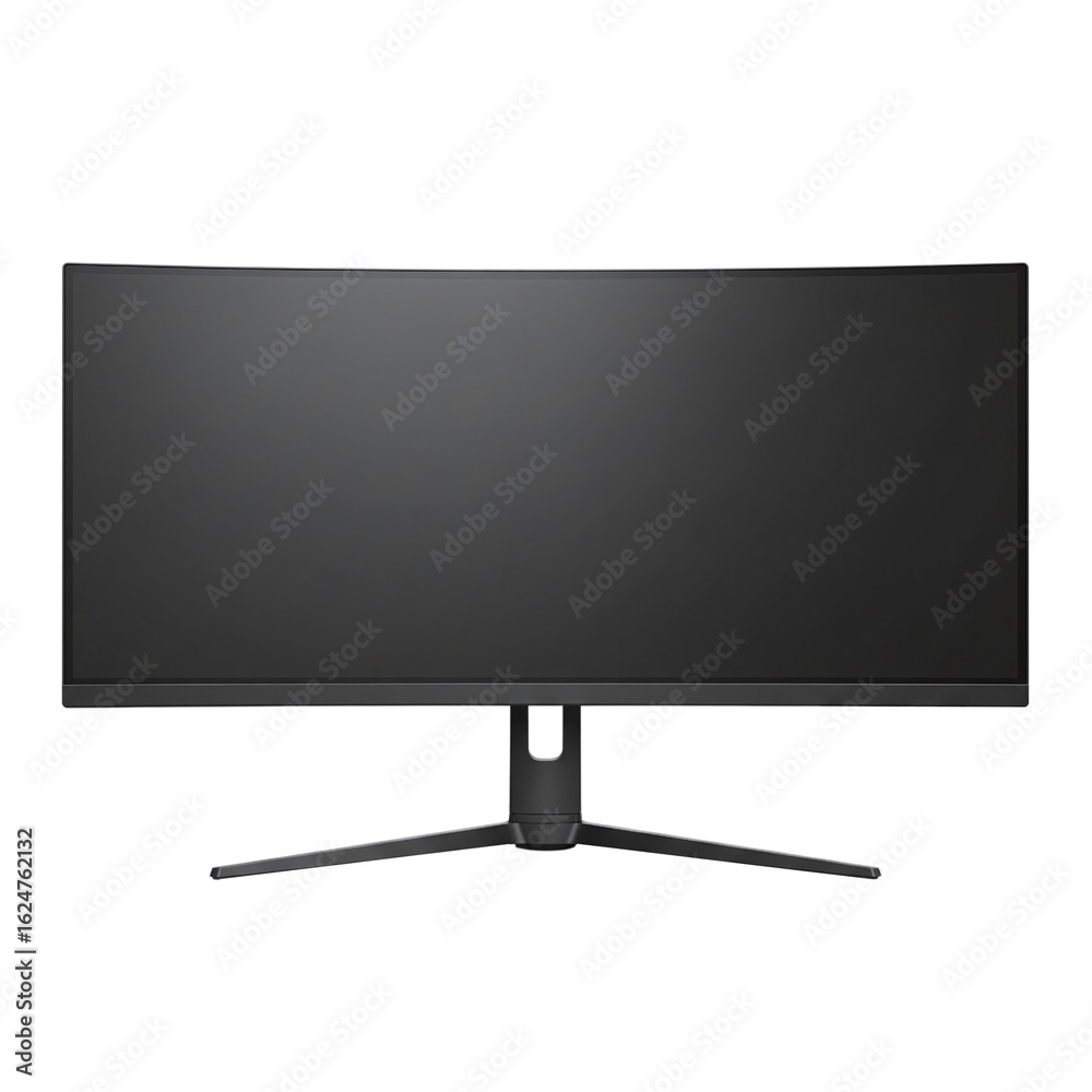 Naklejka premium Curved widescreen gaming monitor on transparent background