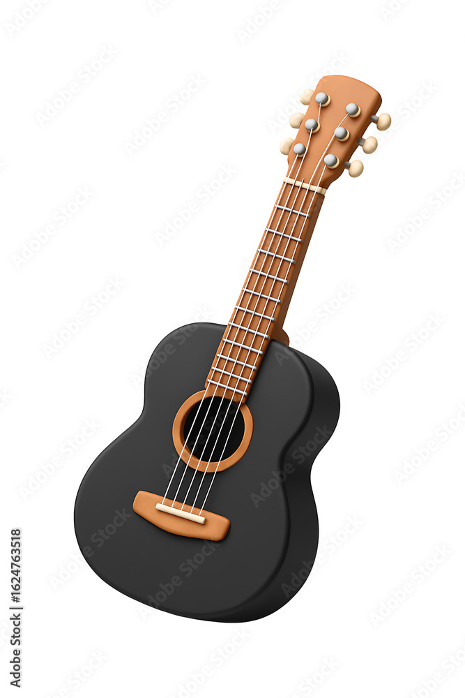 Fototapeta premium Classic Black Guitar high quality realistic image
