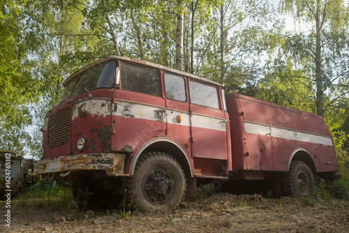 Old abandoned Škoda Liaz 706 Firetruck