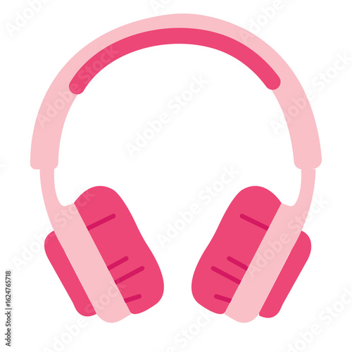 pink glamorous headphones for girl isolate on white background