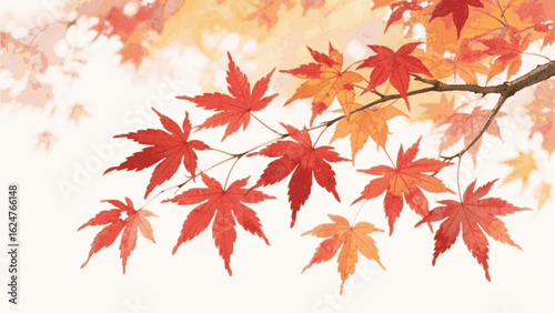 Sylvan Peace Japanese Maple Beautiful leafy tree isolated watercolor vector illustration svg