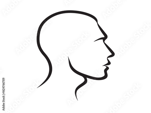 Flat clean outline icon for personal profile