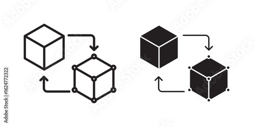Digital Twin icon . Vector illustration with stroke and fill on a white background.