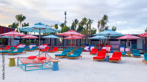 Wallpaper Mural beach chairs and umbrellas Torontodigital.ca