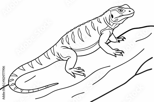coloring page line art the chuckwalla black vector