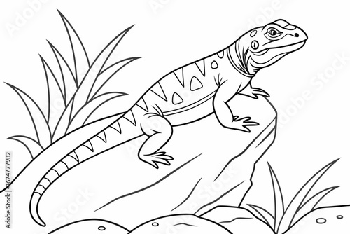 coloring page line art the chuckwalla black vector