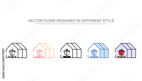 Green House icon design with white background stock illustration