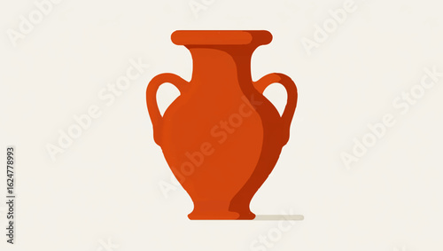 Earthenware Vase Illustration on White

