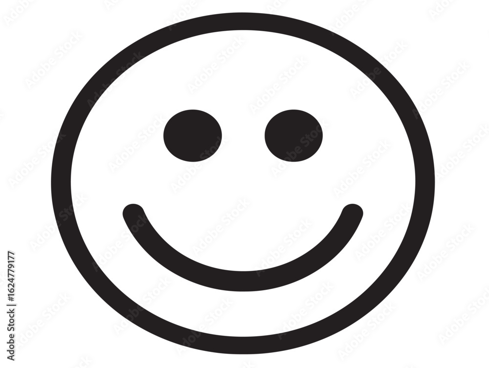 Fototapeta premium Cheerful emoji icon in clean minimal vector style