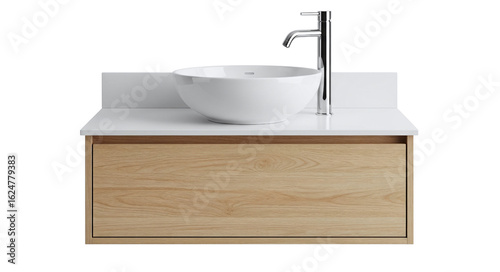 Modern bathroom vanity with vessel sink