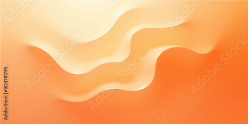Abstract liquid gold wave background with flowing orange curves and soft textured silk design