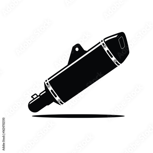 Vector illustration of a motorcycle exhaust pipe design offering optimal performance and reduced noise for a smoother ride on the open road