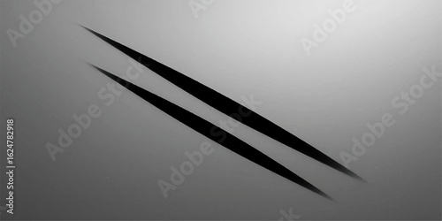 Black and white abstract paper clip art vector illustration on white background with metal and office tools elements